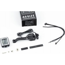 Велокомпьютер 11-функций, проводной, чёрный AS-823 (без батареек) ASSIZE