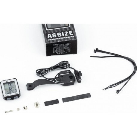 Велокомпьютер 11-функций, проводной, чёрный AS-823 (без батареек) ASSIZE