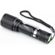 Фонарь LED Cree XML-T6 (Zoom) 700 lumen ручной, алюминиевый, АКБ Li-ion 3.7V 18650 зарядка от авто/220V, влагозащитный, чёрный B