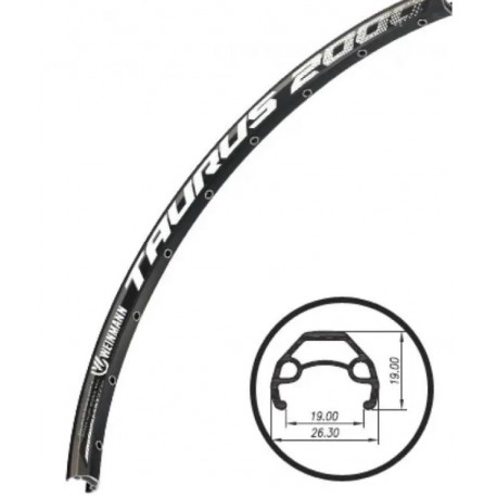 Обод 29" (622x19) Disk-brake, пистонированный, 14Gх32H алюминиевый, чёрный TAURUS 2000 WEINMANN