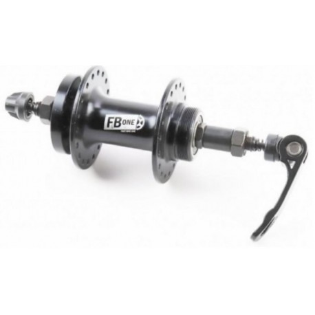 Втулка задняя MTB алюминиевая 14Gx36H под вольнобег, Disk-brake, 2 пром-подшипники 6200 2RS, крепл. эксцентрик, чёрная FB-A208RВ