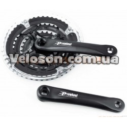 Шатуни "квадрат" 170мм, 48.38.28T MTB, алюмінієві, чорно-прозоріі MY-AC41 PROWHEEL