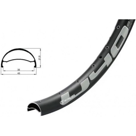 Обод 27,5" (584x35) Disk-brake бескамерный, пистонированный, 14Gх32H алюминиевый, чёрный U40 TL WEINMANN
