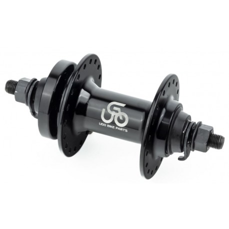 Втулка передняя MTB алюминиевая 14Gx36H, Disk-brake, 2 пром-подшипники 6200 2RS, крепл. гайка, чёрная U-B07F