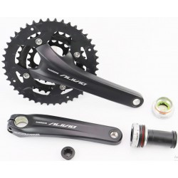 Шатуны "Hollowtech II" 175мм, 44.32.22T MTB+каретка SM-BB52, интегрированная ось 24мм, алюминиевые, чёрные ALIVIO FC-M4060 SHIMA