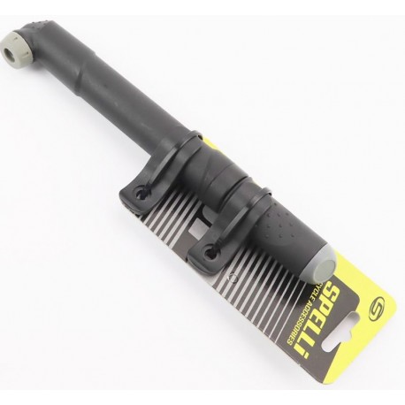 Мини-насос SPELLI SPM-145, пластиков., Чорний, без відкидного прапорця Клапан- Schrader\Presta(AV\FV)