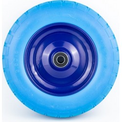 Колесо на тачку "ПЕНОПОЛИУРЕТАН" 3,50-8, пром-подшипники под ось 20мм, синее Китай