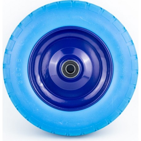 Колесо на тачку "ПЕНОПОЛИУРЕТАН" 3,50-8, пром-подшипники под ось 20мм, синее Китай