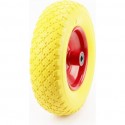 Колесо на тачку "ПІНОПОЛІУРЕТАН" 4,00-6, пром-підшипники під вісь 16мм, жовто-червоне Китай