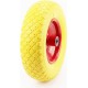 Колесо на тачку "ПЕНОПОЛИУРЕТАН" 4,00-6, пром-подшипники под ось 16мм, жёлто-красное Китай