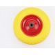 Колесо на тачку "ПЕНОПОЛИУРЕТАН" 4,00-6, пром-подшипники под ось 16мм, жёлто-красное Китай