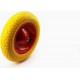 Колесо на тачку "ПЕНОПОЛИУРЕТАН" 3,50-8, пром-подшипники под ось 12мм, жёлто-красное Китай