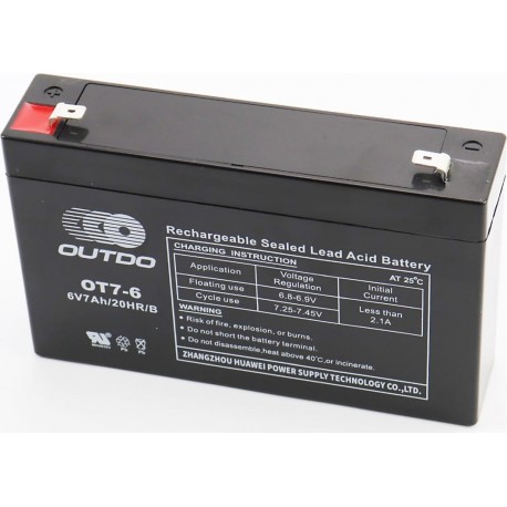 Акумулятор 6V7Ah OT7-6 кислотний (L151*W35*H94мм) для ДБЖ, іграшок та ін., від 4шт -5% OUTDO