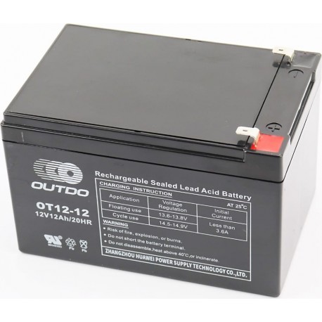 Акумулятор 12V12Ah OT12-12 кислотний (L151*W98*H96мм) для ДБЖ, іграшок та ін. OUTDO