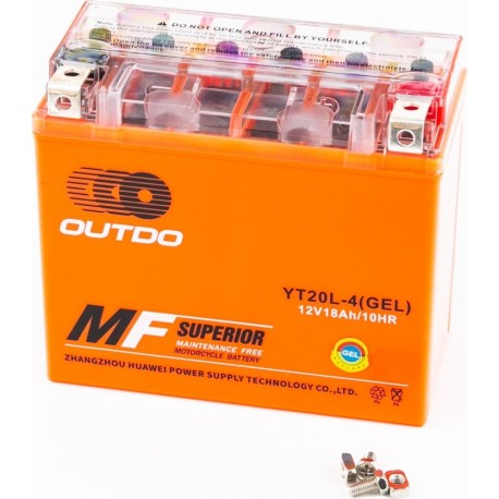 Акумулятор 12V18Аh YT20L-4 GEL (L175*W87*H155мм) OUTDO