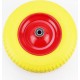 Колесо на тачку "ПІНОПОЛІУРЕТАН" 4,00-8, пром-підшипники під вісь 20мм, жовто-червоне Китай