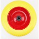 Колесо на тачку "ПЕНОПОЛИУРЕТАН" 3,50-8, пром-подшипники под ось 20мм, жёлто-красное Китай