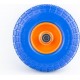Колесо на тачку "ПІНОПОЛІУРЕТАН" 3,50/4,10-4, пром-підшипники під вісь 16мм, синьо-помаранчеве Китай