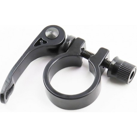 Зажим (хомут) трубы сиденья MTB 31,8мм, крепл. эксцентрик, алюминиевый, чёрный Китай