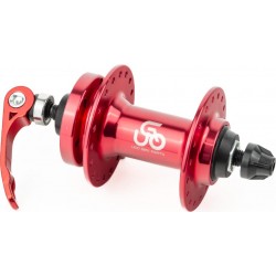 Втулка передня MTB алюмінієва 14Gx36H, Disk-brake, 2 пром-підшипники 6200 2RS, кріпл. ексцентрик, червона U-B07FQR UGO