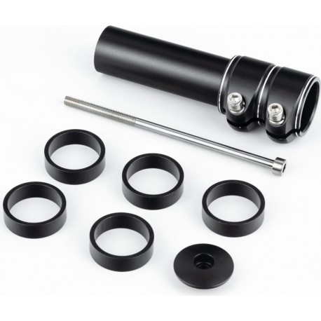 Удлинитель штока вилки 1-1/8” (28,6 мм)х130мм, алюминиевый, чёрный Китай