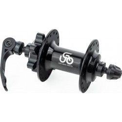 Втулка передняя MTB алюминиевая 14Gx32H, Disk-brake, 2 пром-подшипники 6200 2RS, крепл. эксцентрик, чёрная U-B12FQR UGO