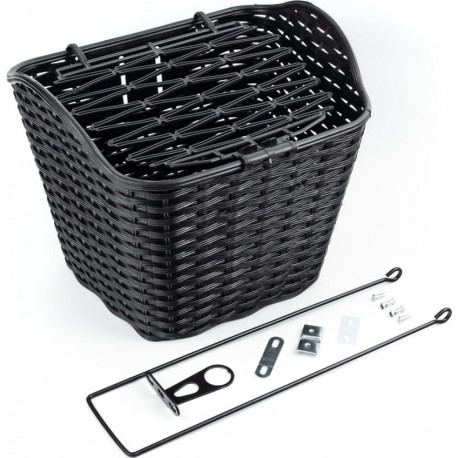 Корзина передняя 26" с крышкой, пластмассовая, чёрная SLCK-09B Китай