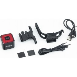 Ліхтар задній COB LED алюмінієвий, Li-ion 3.7V 350mAh  від USB, датчик світла, Автоматичний СТОП-СИГНАЛ, чорний WT005 Китай