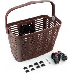 Кошик передній з ручкою пластмасовий, кріпл. швидкознімне на кермо, коричневий BL-045 Китай