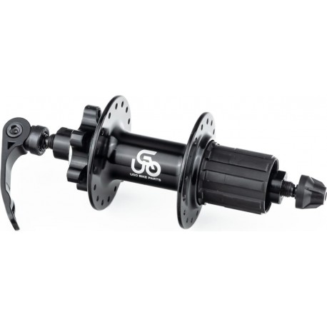 Втулка задня MTB алюмінієва 14Gx32H під касету 8-11зв, Disk-brake, 2 пром-підшипники 6200 2RS,  ексцентрик, чорна U-B12RQR UGO