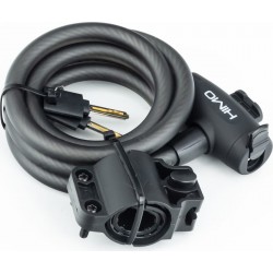 Замок противоугонный тросовый 1500х12мм под ключ, крепл. за трубу сидения HIMO Китай