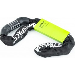 Замок противоугонный цепной 1000х6мм с 5-и значным кодом, чёрный 601 MYSPACE