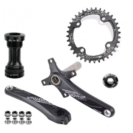 Шатуни Hollowtech II Goldix мм із зіркою 36Т SNAIL Narrow Wide. Повний комплект