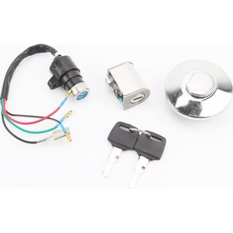 Замки комплект (зажигание, руля, крышка бака круглая) Китай