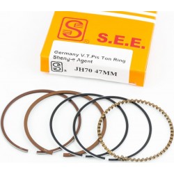 Кольца поршневые 70cc 47мм STD, жёлтая коробка SEE