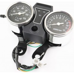 Спидометр "двойной" 120 км/ч тахометр электронный (узкое крепление, 2 фишки папа) Китай