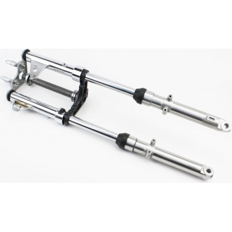 Вилка передняя (перья) лев., прав., к-кт 2шт, L-660мм/ d-27мм+траверс+крепление фары тип 2 Китай