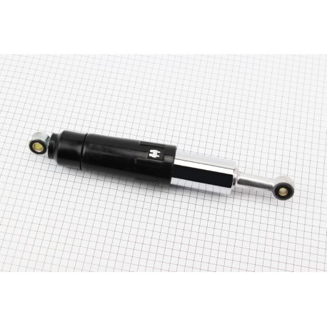 Амортизатор задній JH/CB/CG-335мм*d-60мм (втулка 12мм/втулка 10мм) закритий регул., чорний Китай