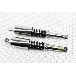 Амортизатор задній JH/CB/CG-340мм*d-58мм (втулка 12мм/втулка 10мм) стакан, регул., чорний к-кт 2шт Китай