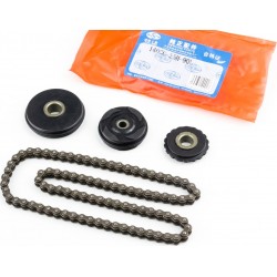 Цепь распредвала 140cc-25H-90L+ролики 3шт, к-кт (питбайк, ролик направляющий 45мм) JIALING