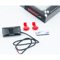 Вольтметр с дисплеем, красный циферблат (универсальный, компактный) KOSO