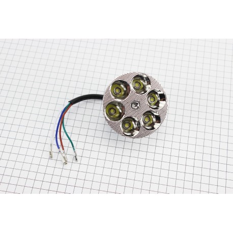 УЦЕНКА DELTA Фары круглой внутренняя часть 6-LED с  диодами, 80мм, TUNING (не горит несколько диодов) Китай