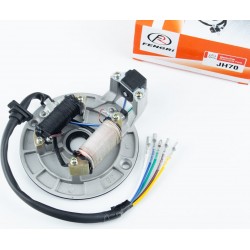 Статор магнето (генератора) (2 катушки "5 проводов") "на бесстартерный двигатель" FENGRI