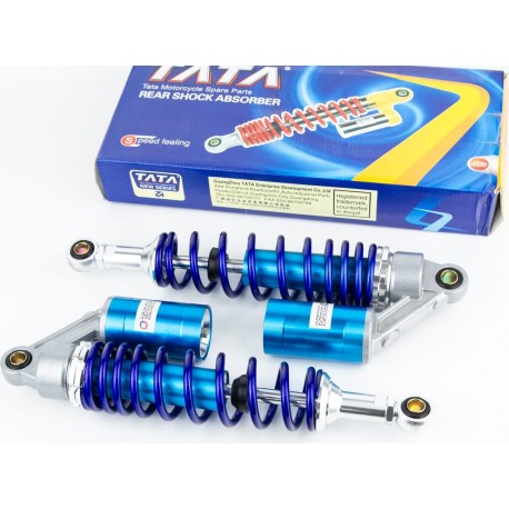 Амортизатор задний JH/CB/CG-340мм, d62мм (втулка 12мм / втулка 12мм) газовый регулир., синий к-кт 2шт TATA