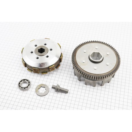 Зчеплення, маховик в зборі (6 болтів, маховик 73 зуб.) CB-150/200cc тип 1 Китай