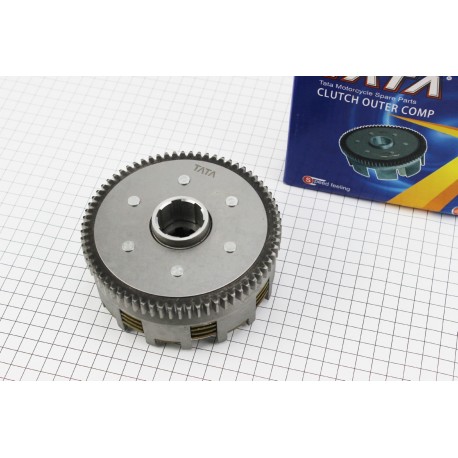 Сцепление, маховик в сборе (4 болта, маховик 70 зуб.) CB-125cc тип 1 TATA