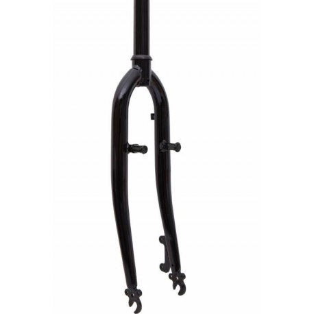 Вилка 28" ST1-1/8  жестк. шток-220мм disc/v-br под эксцентрик черный FSD