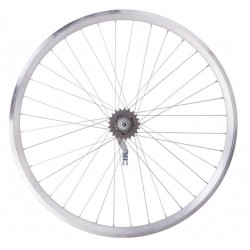 Колесо задн. VLT 28" AL 36H двуст. Silver  Втулка червячн. SHUNFENG SF-CT01 на гайках