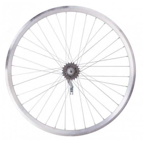 Колесо задн. VLT 28" AL 36H двуст. Silver  Втулка червячн. SHUNFENG SF-CT01 на гайках