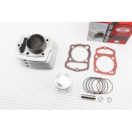 Цилиндр к-кт (цпг) CB150cc-62мм (высота цилиндра 69/97мм) (палец 15мм), красная коробка SEE